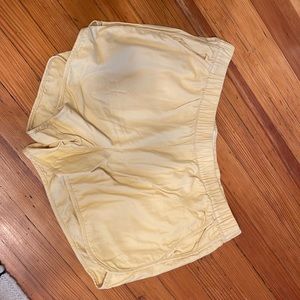 Madewell yellow track shorts